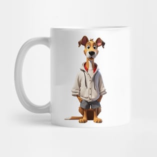 Dog with clothes in cartoon style Mug